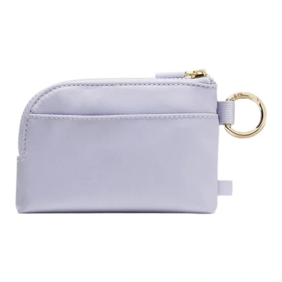 Lululemon Clippable Card Pouch, Serene Blue / Dusty Lilac with Gold OS NWT - Picture 5 of 7